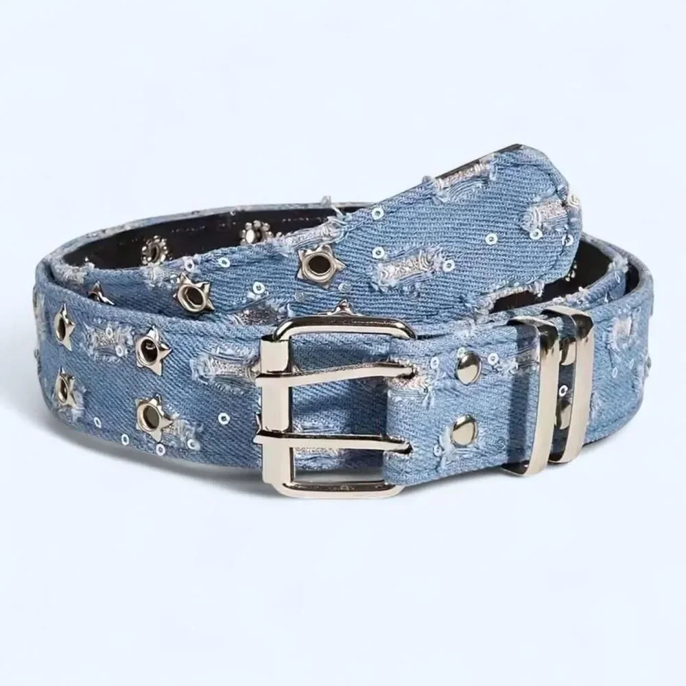 Unbranded Women's Blue and Silver Belt